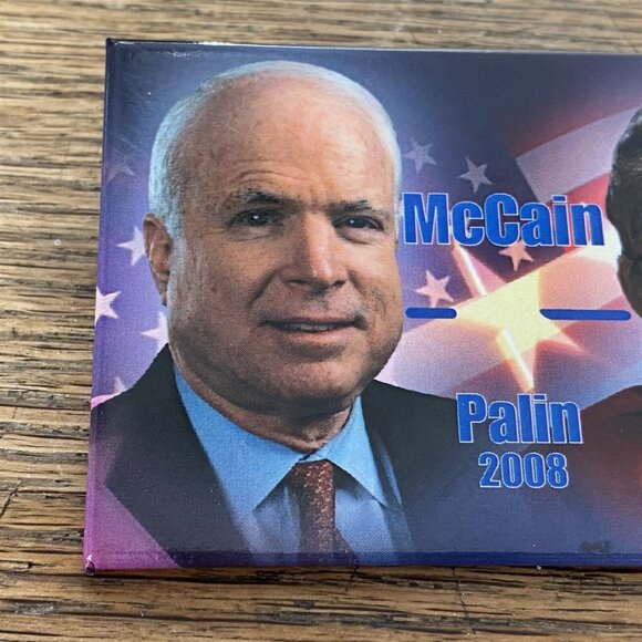 2008 JOHN MCCAIN SARAH PALIN campaign pin pinback button political president USA - Picture 2 of 5